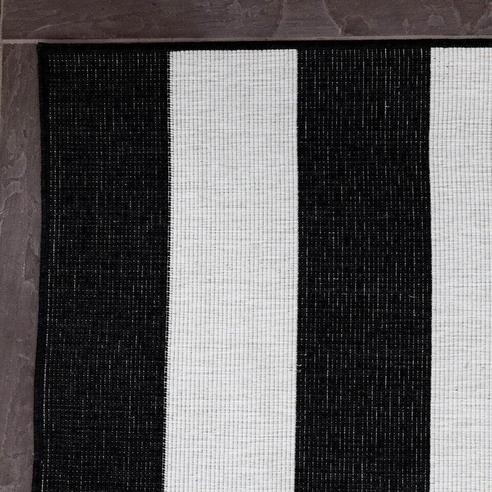  Interieur05 Buitenkleed Stripes Zwart/wit Dubbelzijdig - 230 X 160 Cm