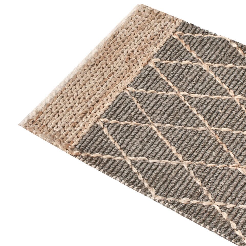  TELLIKAYA - Loper Vloerkleed - Grijs - 80 X 300 Cm - Jute
