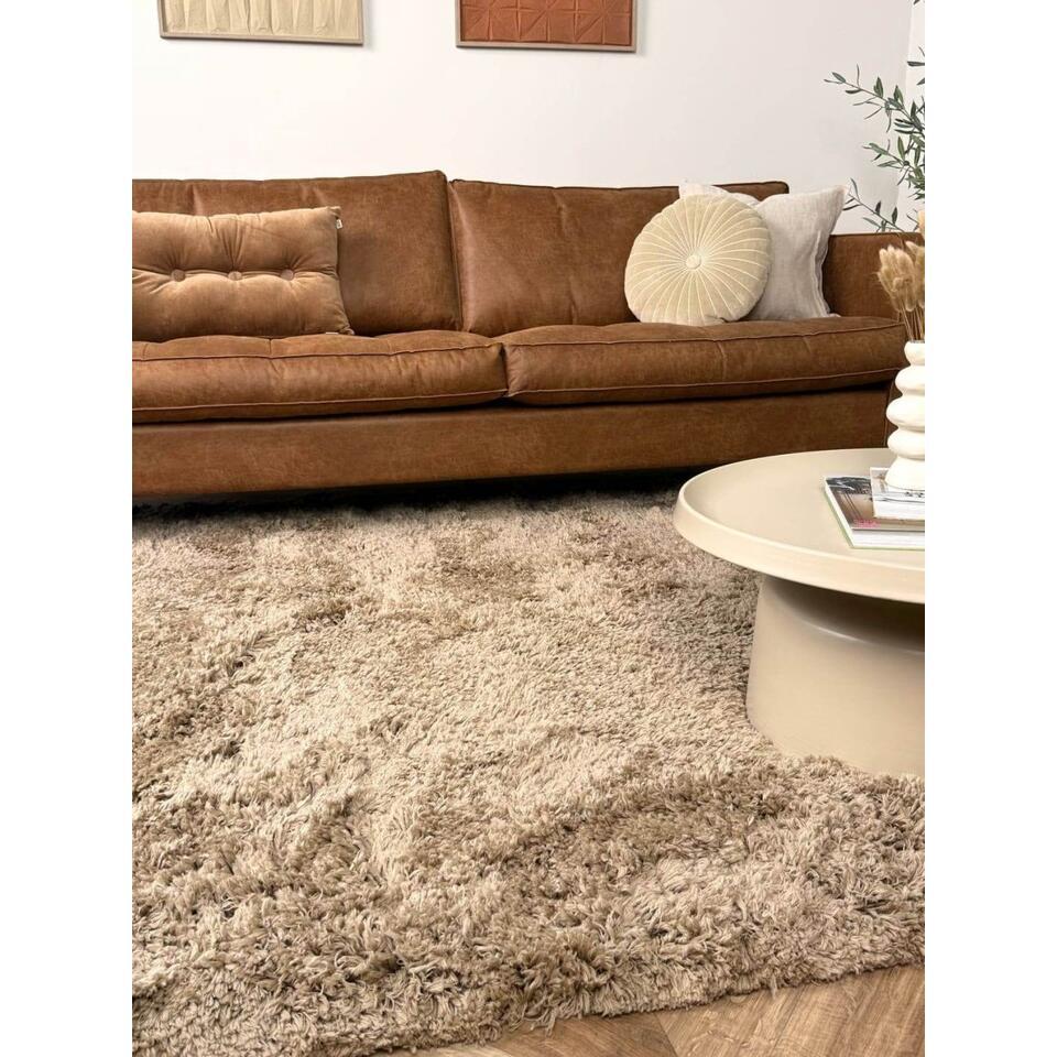  Interieur05 Hoogpolig Vloerkleed Polyester Pilo Taupe - 290 X 200 Cm