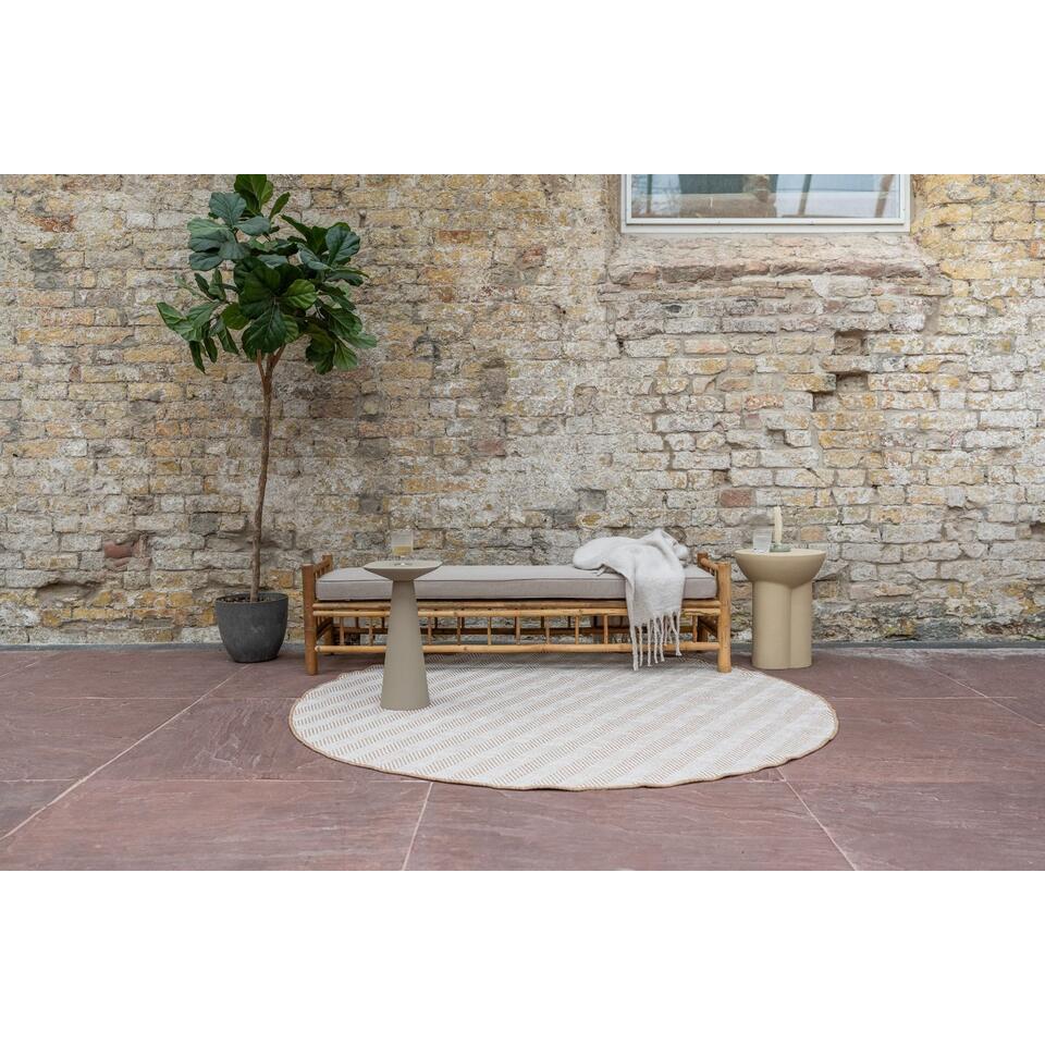  Interieur05 Rond Buitenkleed Jute Naturel Zigzag - 200 X 200 Cm