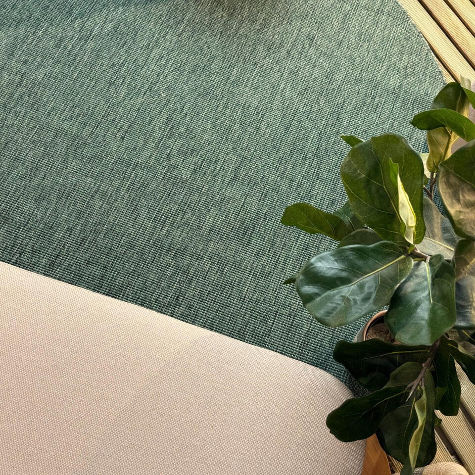  Interieur05 Rond Buitenkleed Groen Tone - 240 X 240 Cm