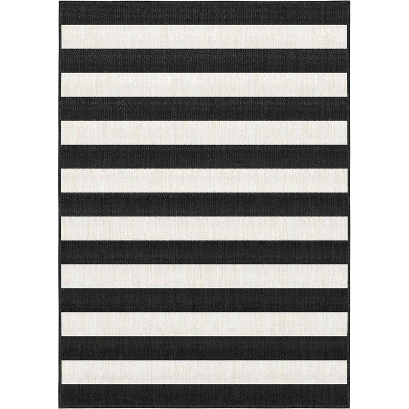  Interieur05 Buitenkleed Stripes Zwart/wit Dubbelzijdig - 230 X 160 Cm