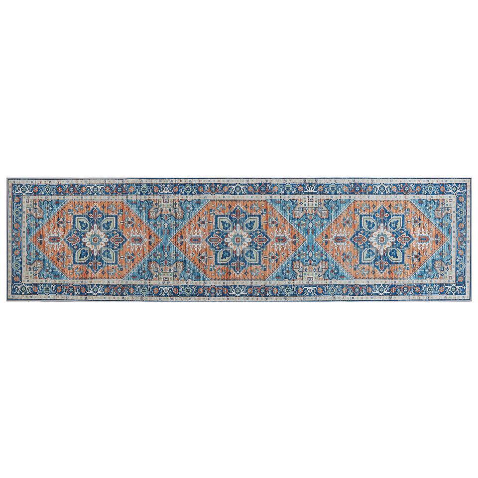  RITAPURAM - Laagpolig Vloerkleed - Blauw - 80 X 300 Cm - Polyester