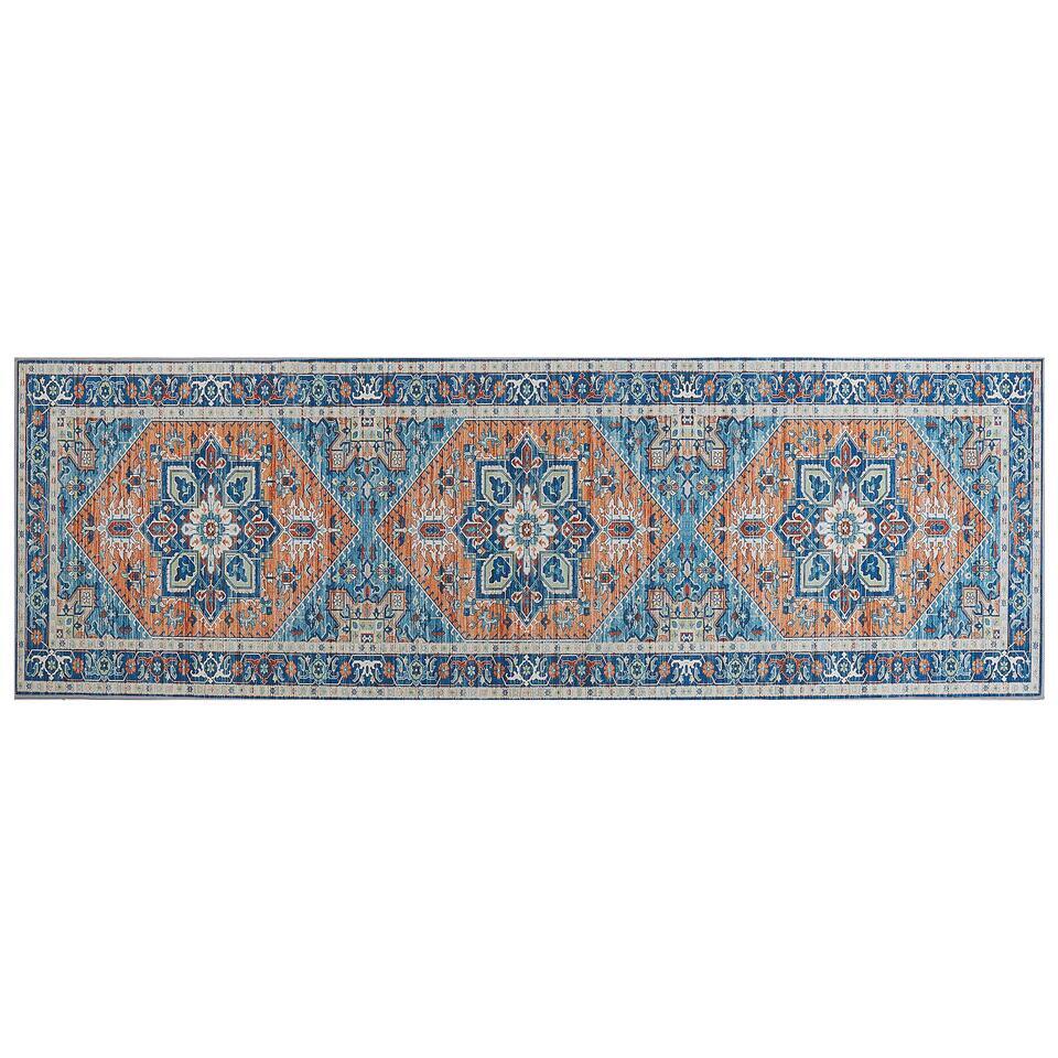  RITAPURAM - Laagpolig Vloerkleed - Blauw - 80 X 240 Cm - Polyester