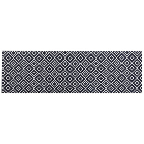  Beliani Loper - KARUNGAL Zwart Polyester 60x200 Cm