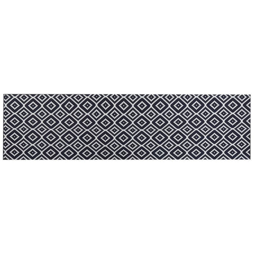  Beliani Loper - KARUNGAL Zwart Polyester 80x300 Cm