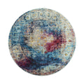  Picasso Heriz Vintage Rond Vloerkleed Multi / Blauw Laagpolig - 300 CM ROND
