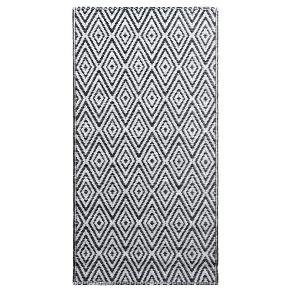  VidaXL Buitenkleed 120x180 Cm PP Wit En Zwart