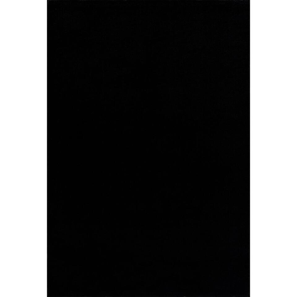  Uni Effen Laagpolig Vloerkleed Modern Zwart - 140x200 CM
