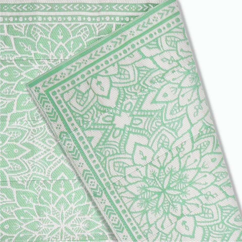  Goliving Buitenkleed Summer Flora - 183x290CM - Draagtas - Groen/Wit