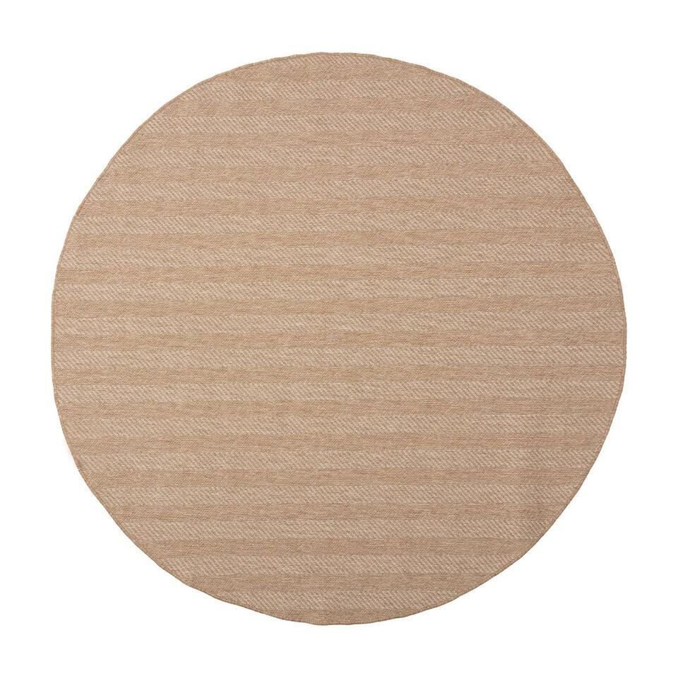  Interieur05 Rond Buitenkleed Jute Naturel Zigzag - 200 X 200 Cm
