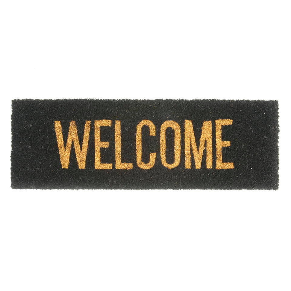  Present Time - Deurmat Welcome - Goud/Zwart - 75x25x1,5cm
