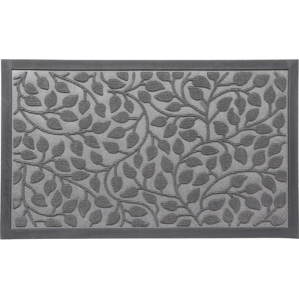 Merkloos Luance Deurmat - Donkergrijs - Rubber - Rechthoek - 75 X 45 Cm