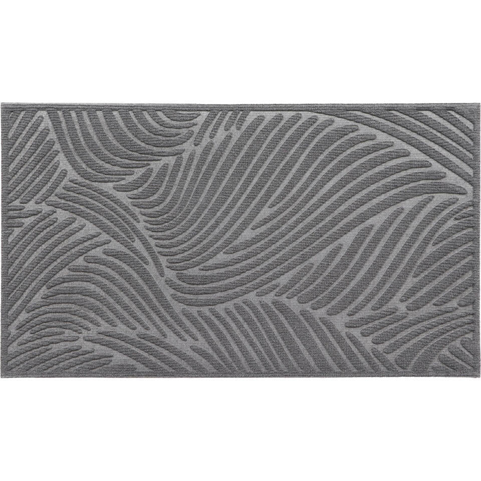 Merkloos Luance Deurmat - Donkergrijs - Rubber - Rechthoek - 75 X 44 Cm