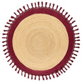  MARTS - Vloerkleed - Donkerrood - 140 Cm - Jute