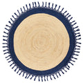 MARTS - Vloerkleed - Donkerblauw - 140 Cm - Jute