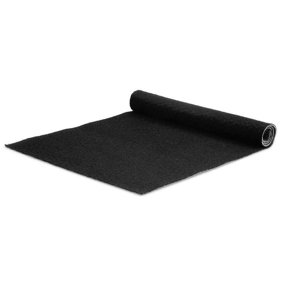  Tapijt Loper Torrance - Breedte 100 Cm - 2 Mm Dik - Zwart
