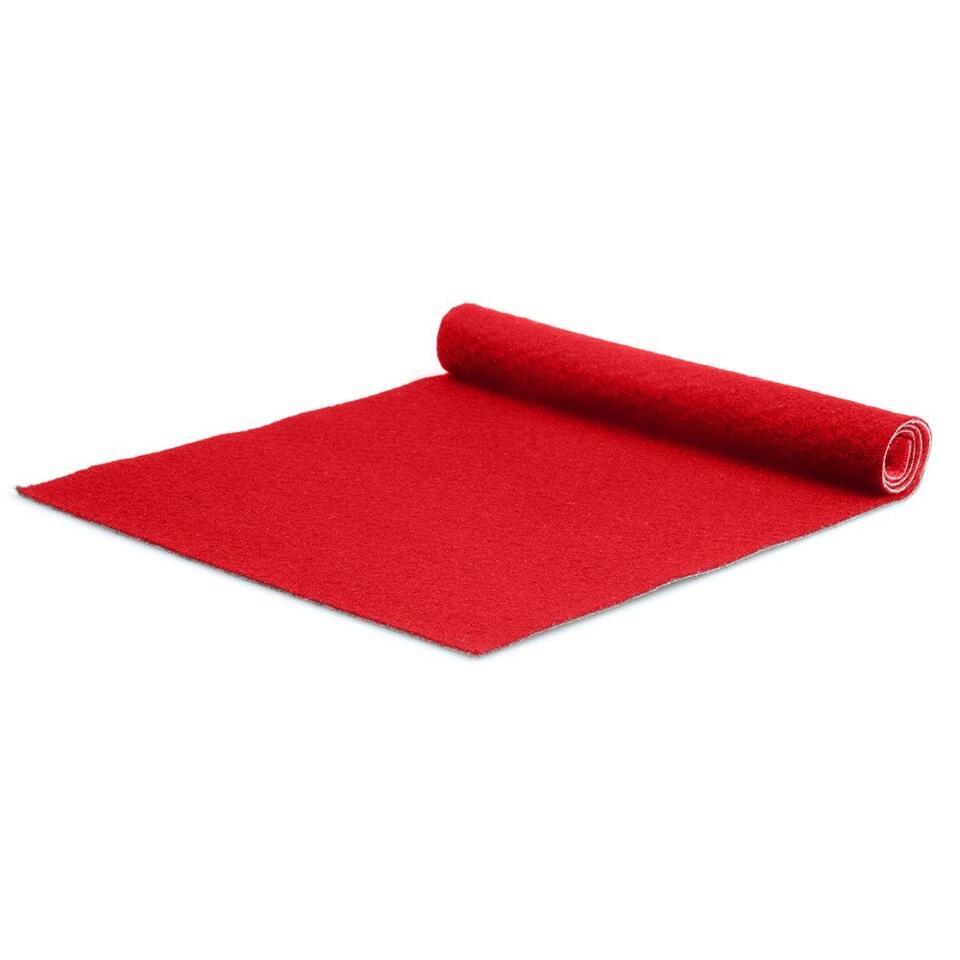  Tapijt Loper Torrance - Breedte 100 Cm - 2 Mm Dik - Rood