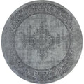  Istanbul Vintage - Laagpolig Vloerkleed - Retro Tapijt - Grijs - 300 CM ROND