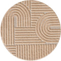  Rond Modern Japandi Vloerkleed - Roze - Boho Scandinavisch - Ø160 Cm Laagpolig