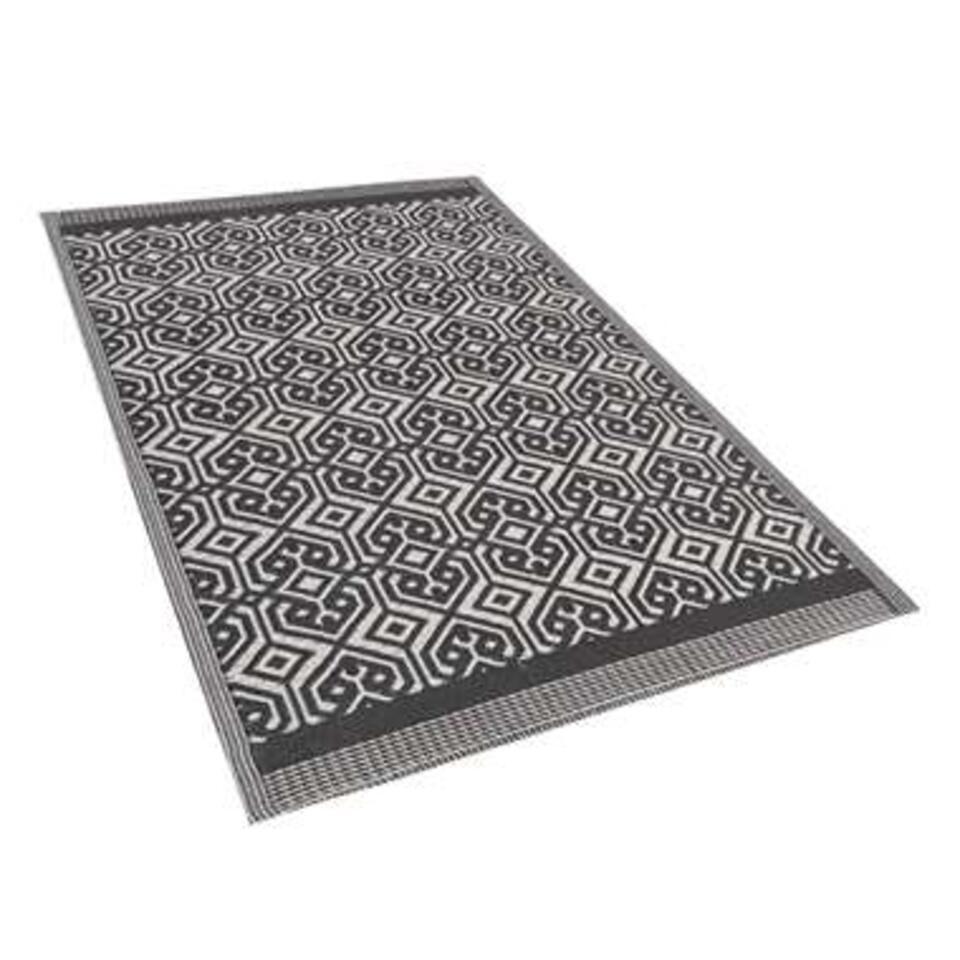  Beliani Outdoortapijt - BARMER Zwart Polypropyleen 120x180 Cm