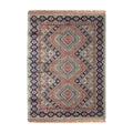  Vintage Vloerkleed Khepera Groen Met Franjes- Tier - 137 X 200 Cm