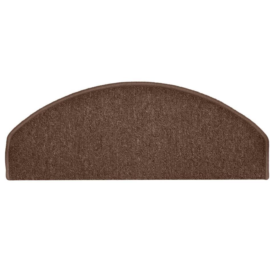  VidaXL - Tapijt Traptrede - Bruin - Polypropyleen - 65 X 24 X 4 Cm - 15 Stuks