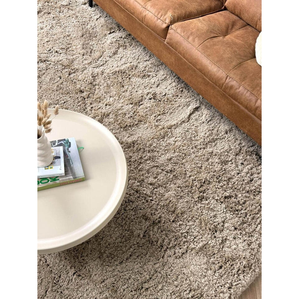  Interieur05 Hoogpolig Vloerkleed Polyester Pilo Taupe - 290 X 200 Cm