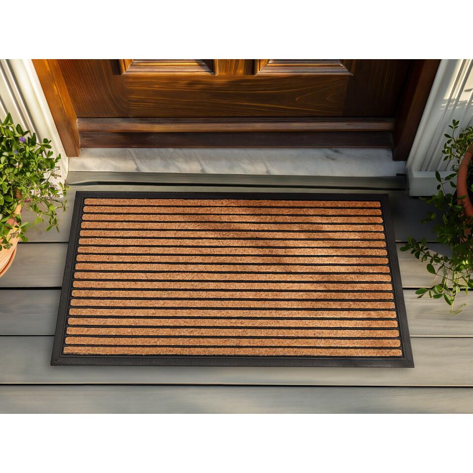  ZAGROS - Deurmat - Natuurlijk/Zwart - 40 X 60 Cm - Polyester