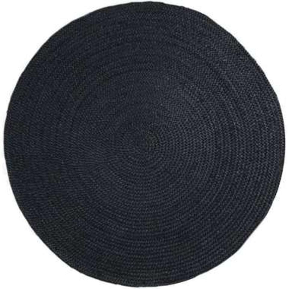  Interieur05 Vloerkleed - Jute Rond - Zwart - 150Ø