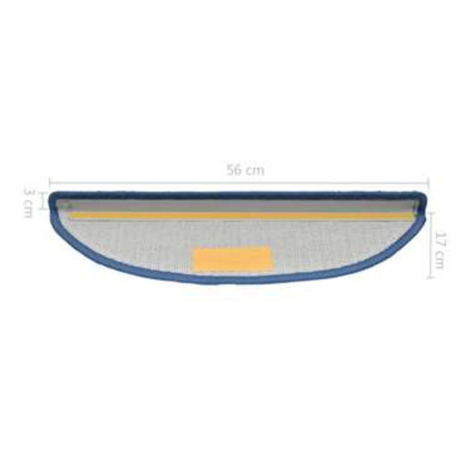  VidaXL - Trapmat - Blauw - Polypropyleen - 56 X 17 X 3 Cm - 15 Stuks