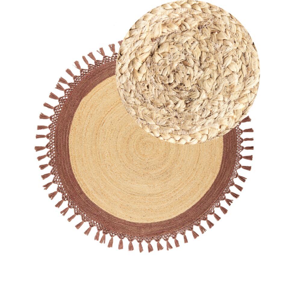  MARTS - Vloerkleed - Beige/Bruin - 140 Cm - Jute