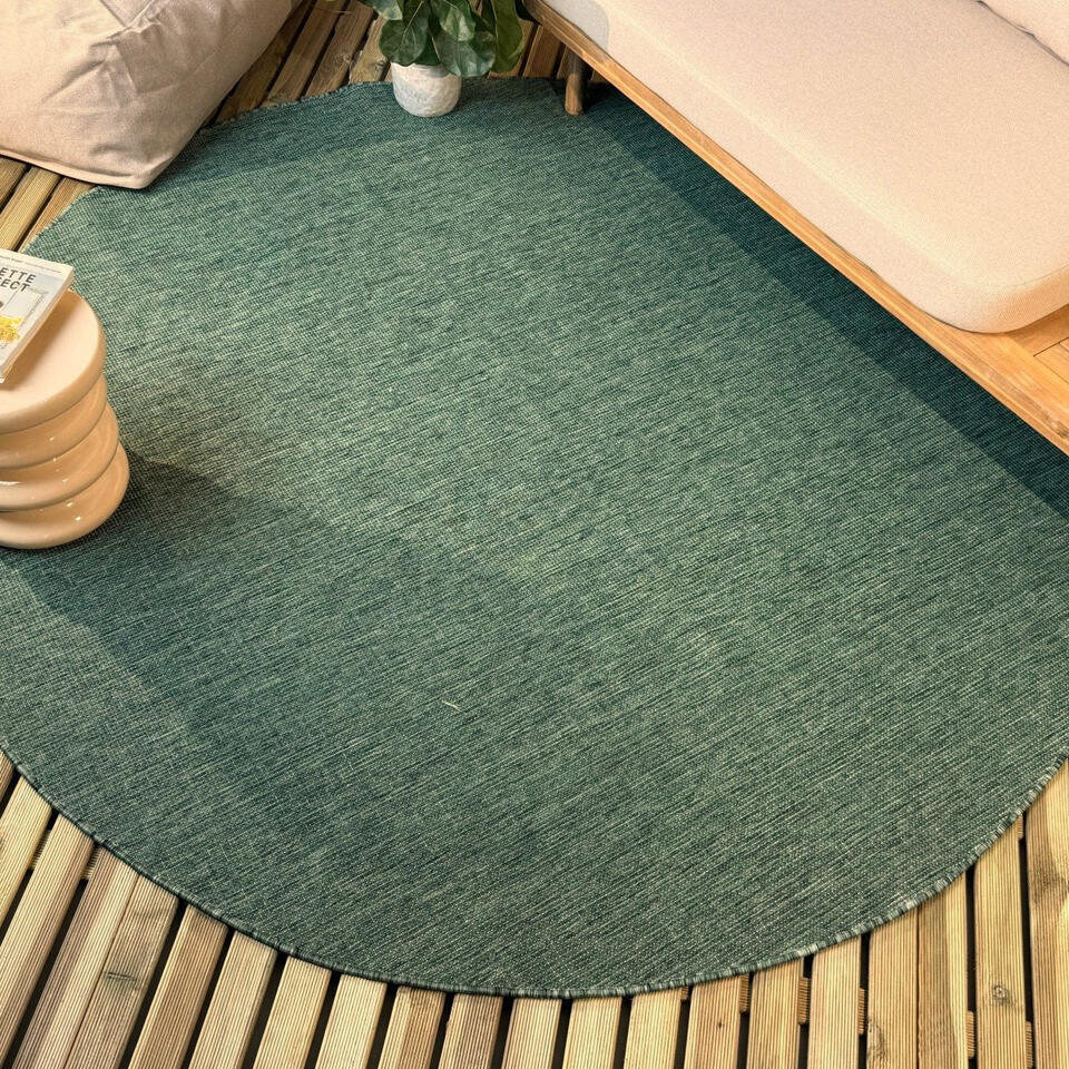  Interieur05 Rond Buitenkleed Groen Tone - 240 X 240 Cm