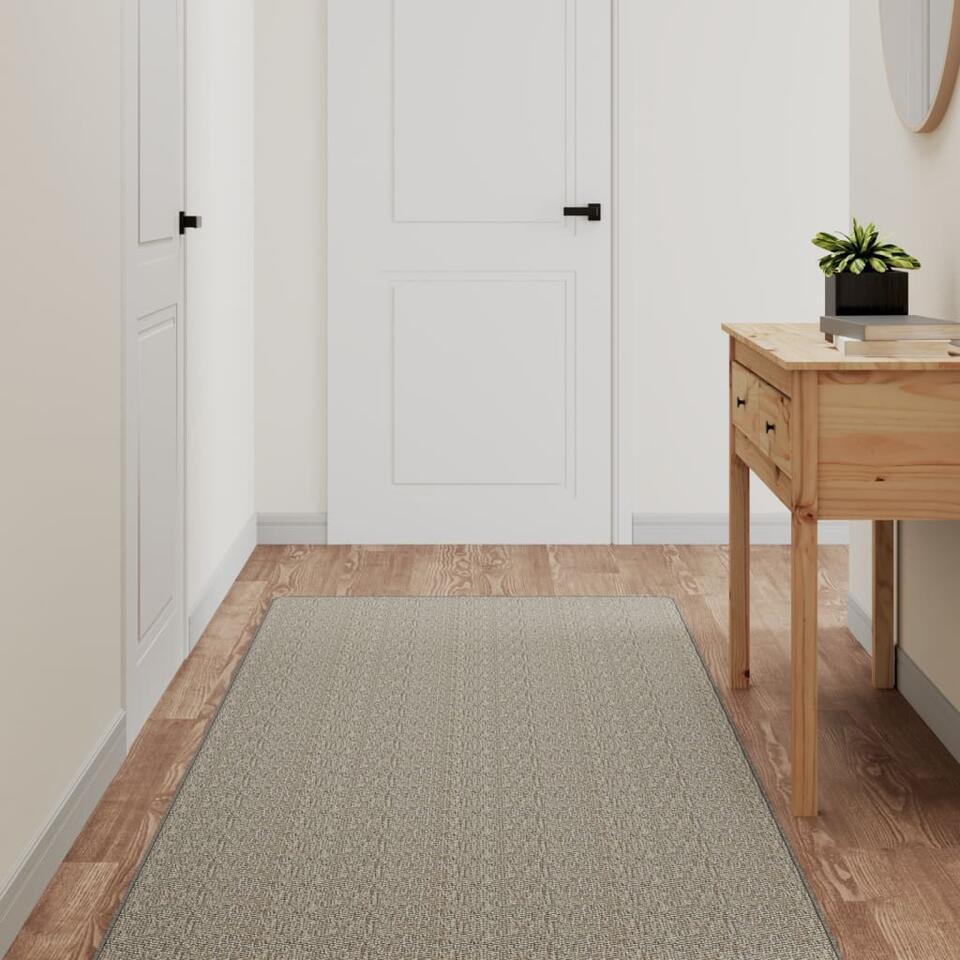  VidaXL - Tapijtloper - Taupe - Stof - 80 X 300 Cm
