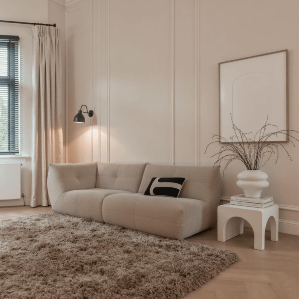  Interieur05 Hoogpolig Vloerkleed Polyester Pilo Taupe - 290 X 200 Cm