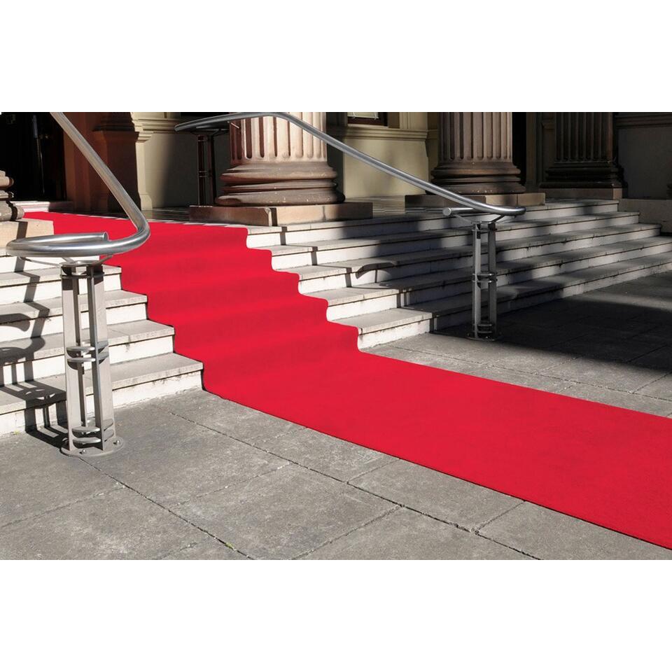  Tapijt Loper Torrance - Breedte 100 Cm - 2 Mm Dik - Rood