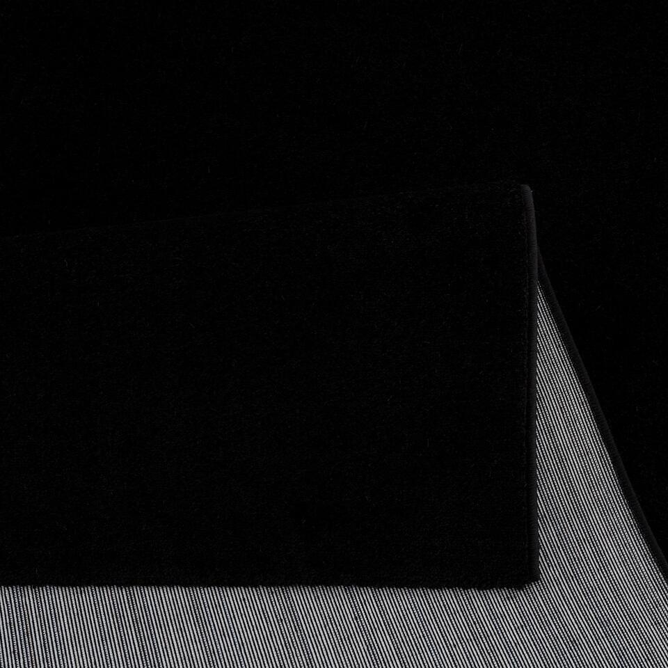  Uni Effen Laagpolig Vloerkleed Modern Zwart - 140x200 CM