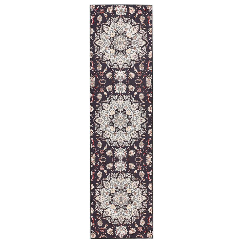  ARITAS - Loper Tapijt - Zwart/Beige - 80 X 300 Cm - Polyester
