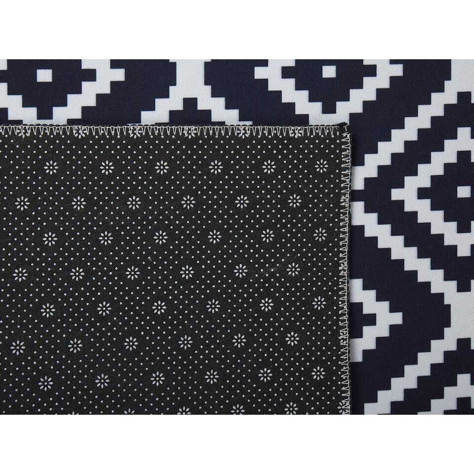  Beliani Loper - KARUNGAL Zwart Polyester 70x200 Cm