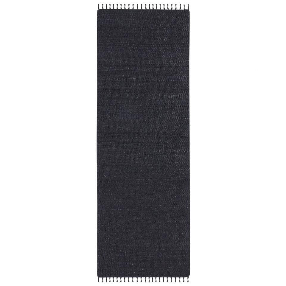  SINANKOY - Loper Tapijt - Zwart - 80 X 300 Cm - Jute