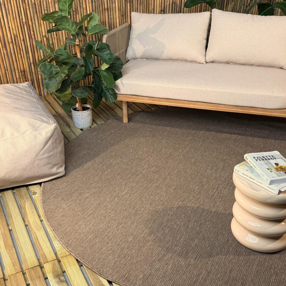  Interieur05 Rond Buitenkleed Linnen Tone - 240 X 240 Cm