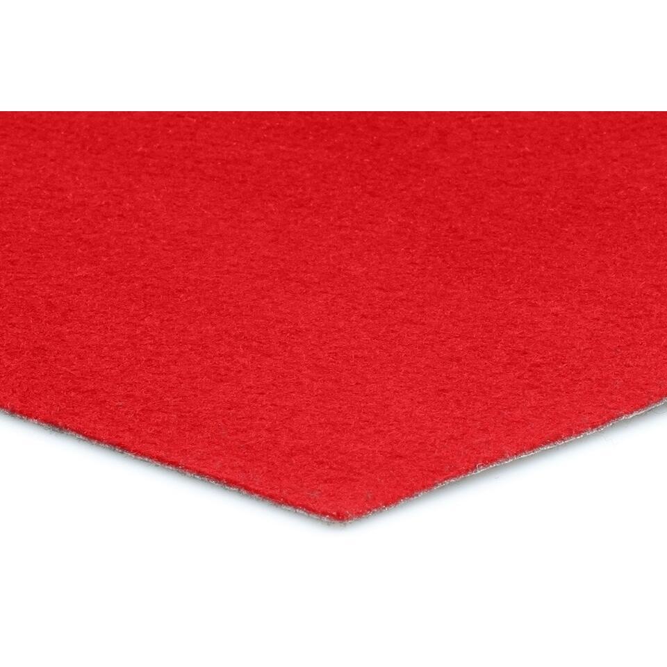  Tapijt Loper Torrance - Breedte 100 Cm - 2 Mm Dik - Rood