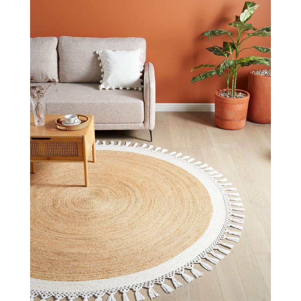  MARTS - Vloerkleed - Beige/Wit - 200 Cm - Jute