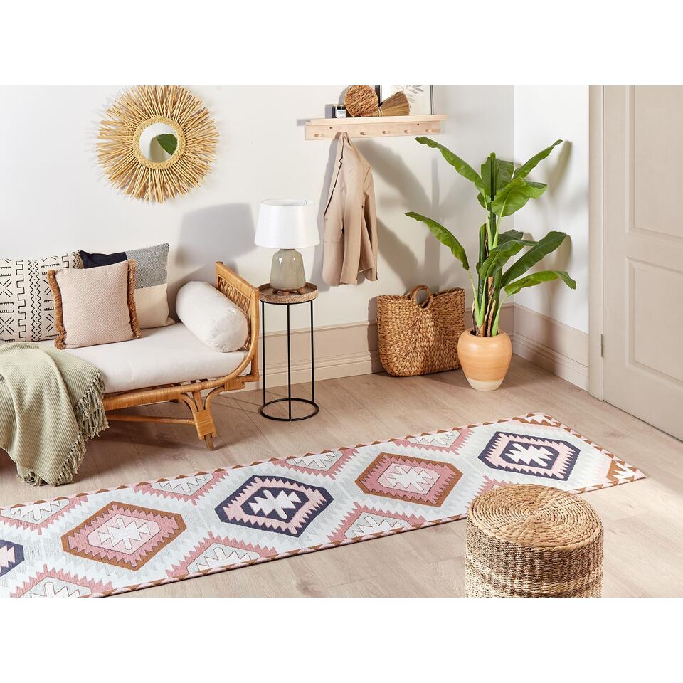  Beliani Loper - BESLER Multicolor Katoen 80x300 Cm
