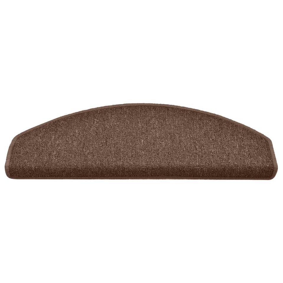  VidaXL - Tapijt Traptrede - Bruin - Polypropyleen - 65 X 24 X 4 Cm - 15 Stuks