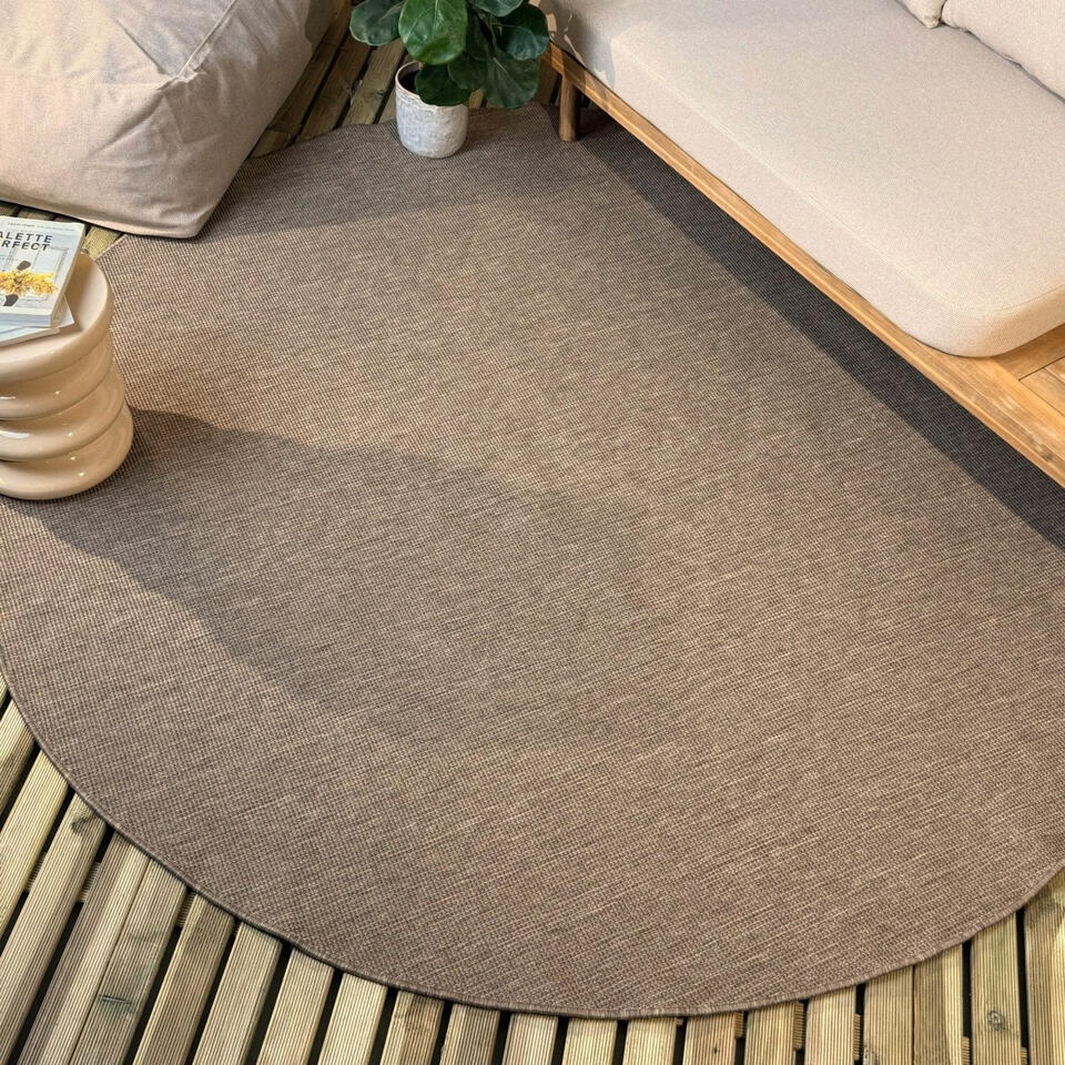  Interieur05 Rond Buitenkleed Linnen Tone - 240 X 240 Cm