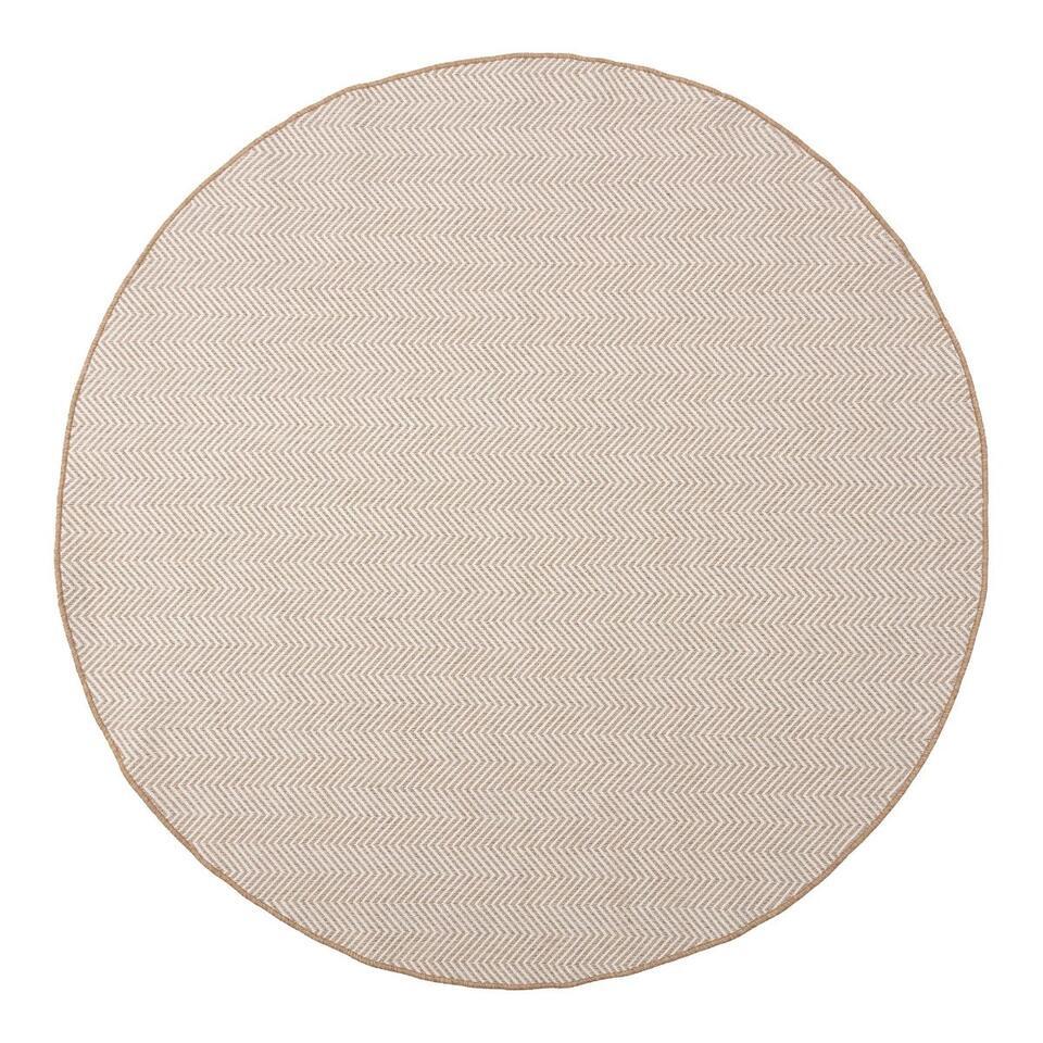  Interieur05 Rond Buitenkleed Jute Naturel Zigzag - 200 X 200 Cm