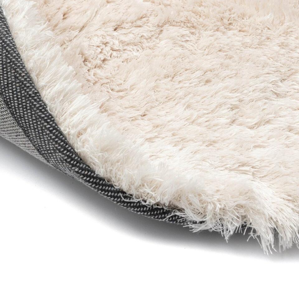 Interieur05 Rond Hoogpolig Vloerkleed Odelia Beige/wit - 240 X 240 Cm