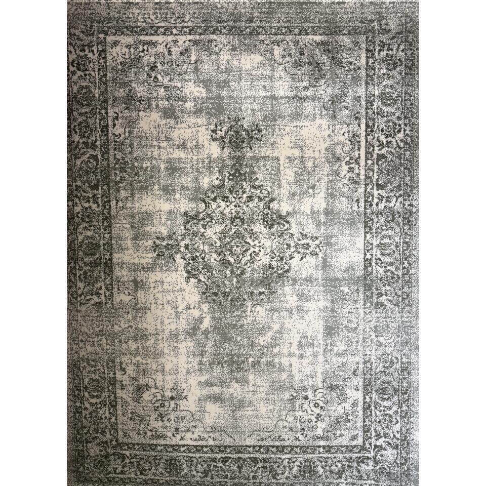  Istanbul Vintage - Laagpolig Vloerkleed - Retro Tapijt - Creme Groen - 280x380CM