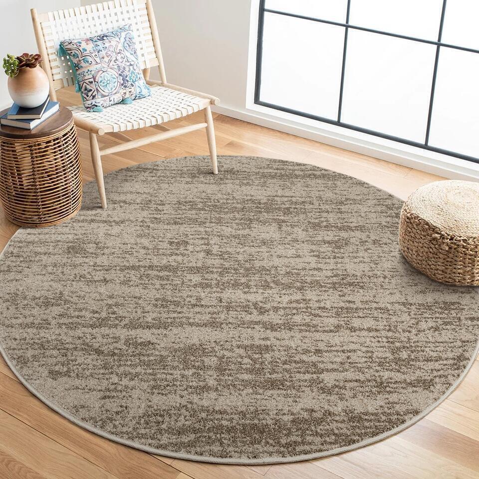  Relax Oslo - Laagpolig Effen Vloerkleed - Beige - 240 CM ROND